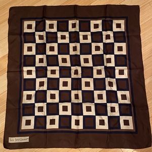 YSL Yves Saint Laurent vintage silk abstract scarf